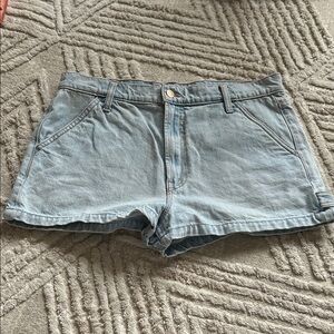 MOTHER Snacks Light Blue Jean Shorts